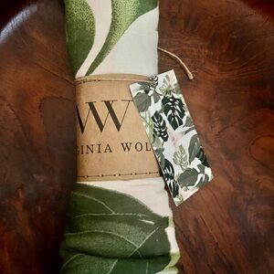 Green Leaf Print Scarf